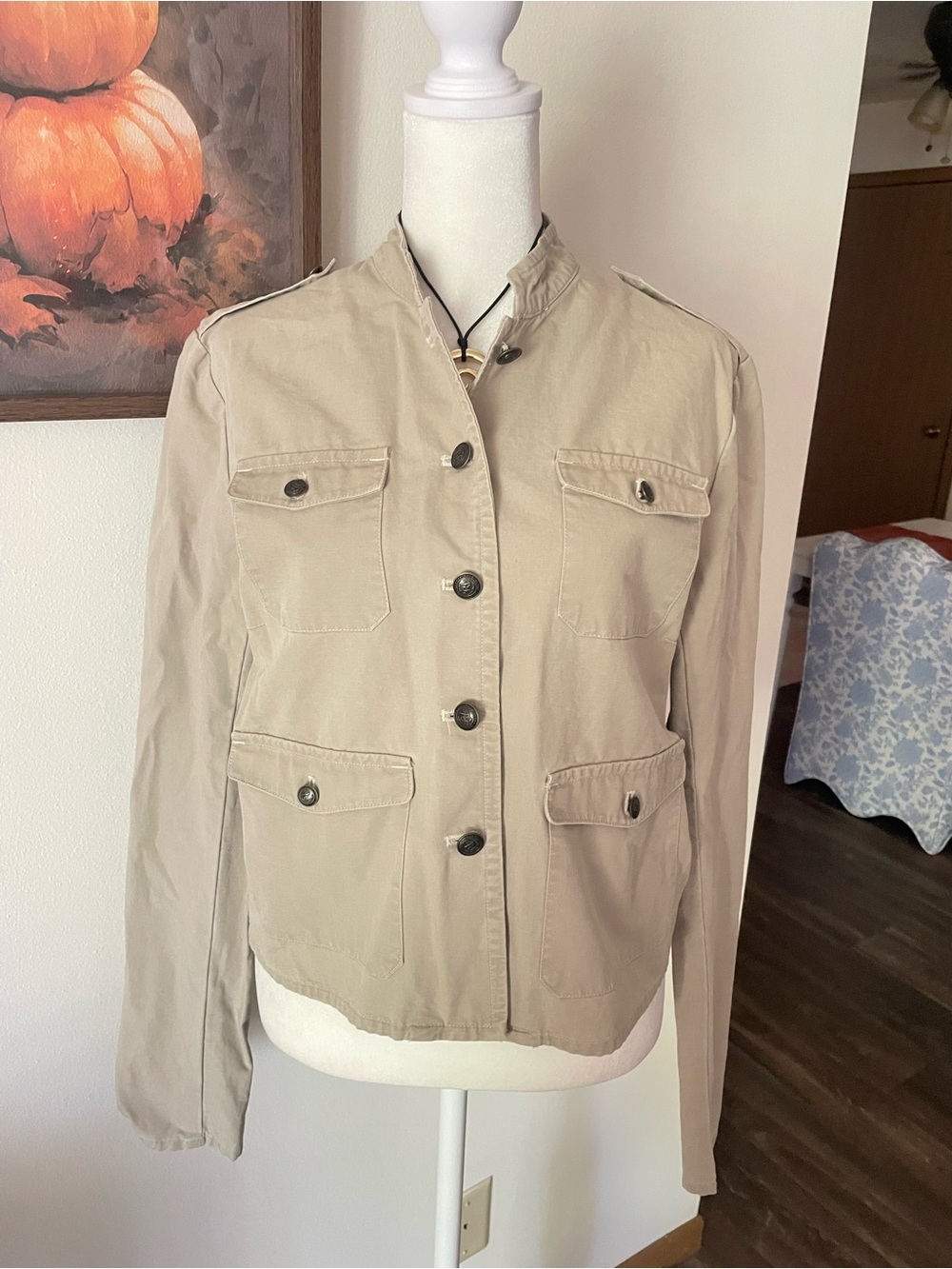 Polo Ralph Lauren Y2K Vintage Khaki Cotton Utility Military Field Jacket